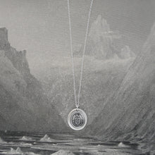Load image into Gallery viewer, Silver Wolf Wax Seal Necklace - While I Breathe I Hope