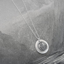 Load image into Gallery viewer, Silver Wolf Wax Seal Necklace - While I Breathe I Hope