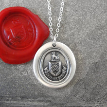 Load image into Gallery viewer, Silver Wolf Wax Seal Necklace - While I Breathe I Hope