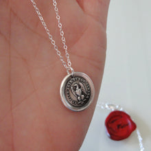 Load image into Gallery viewer, Silver Eagle Wax Seal Necklace - Actions Speak Louder Than Words - RQP Studio