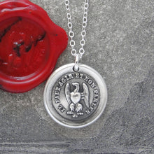 Load image into Gallery viewer, Silver Eagle Wax Seal Necklace - Actions Speak Louder Than Words - RQP Studio