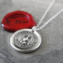 Load image into Gallery viewer, Silver Eagle Wax Seal Necklace - Actions Speak Louder Than Words - RQP Studio