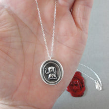 Load image into Gallery viewer, Good Luck Elephant - Silver Wax Seal Necklace - Strength Wit Fortune Symbol