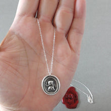 Load image into Gallery viewer, Good Luck Elephant - Silver Wax Seal Necklace - Strength Wit Fortune Symbol