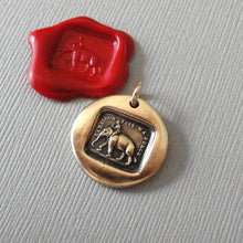 Load image into Gallery viewer, Elephant Wax Seal Charm - Reason Is My Strength antique wax seal jewelry pendant French motto - RQP Studio