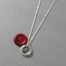 Load image into Gallery viewer, ndure And Conquer - Miniature Eagle Head Silver Wax Seal Necklace - Never Quit