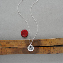 Load image into Gallery viewer, ndure And Conquer - Miniature Eagle Head Silver Wax Seal Necklace - Never Quit