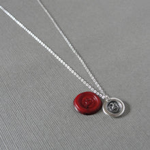 Load image into Gallery viewer, ndure And Conquer - Miniature Eagle Head Silver Wax Seal Necklace - Never Quit