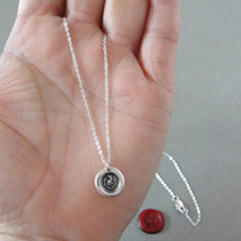 Load image into Gallery viewer, ndure And Conquer - Miniature Eagle Head Silver Wax Seal Necklace - Never Quit