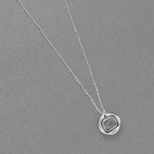 Load image into Gallery viewer, Old England For Ever - Silver Wax Seal Necklace - English Rose Symbol Jewelry