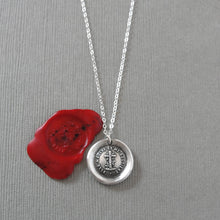 Load image into Gallery viewer, Faith Uplifts And Supports - Wax Seal Necklace Silver Cross Jewelry