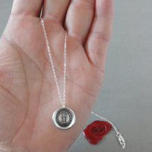 Load image into Gallery viewer, Faith Uplifts And Supports - Wax Seal Necklace Silver Cross Jewelry