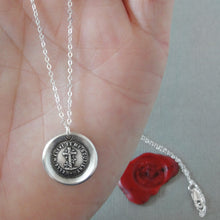 Load image into Gallery viewer, Faith Uplifts And Supports - Wax Seal Necklace Silver Cross Jewelry
