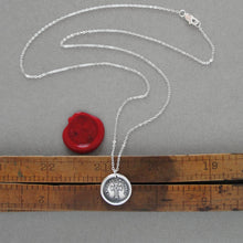 Load image into Gallery viewer, Faith Is My Strength Wax Seal Necklace - Antique Silver Cross Wax Seal Jewelry