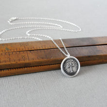 Load image into Gallery viewer, Faith Is My Strength Wax Seal Necklace - Antique Silver Cross Wax Seal Jewelry