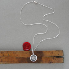 Load image into Gallery viewer, Faith Guides - Silver Wax Seal Necklace - Antique Cross Jewelry