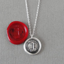 Load image into Gallery viewer, Faith Guides - Silver Wax Seal Necklace - Antique Cross Jewelry