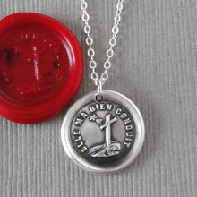 Load image into Gallery viewer, Faith Guides - Silver Wax Seal Necklace - Antique Cross Jewelry
