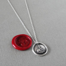 Load image into Gallery viewer, Faith Hope Love Wax Seal Necklace In Silver - Cross Anchor Heart symbols - RQP Studio