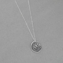 Load image into Gallery viewer, Following My Destiny - Antique Silver Wax Seal Necklace With Falcon