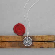 Load image into Gallery viewer, Following My Destiny - Antique Silver Wax Seal Necklace With Falcon