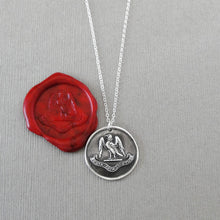 Load image into Gallery viewer, Following My Destiny - Antique Silver Wax Seal Necklace With Falcon