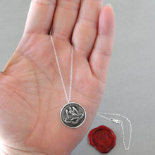 Load image into Gallery viewer, Following My Destiny - Antique Silver Wax Seal Necklace With Falcon