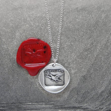 Load image into Gallery viewer, Fearless - Silver Wax Seal Necklace Eagle Soar Without Fear
