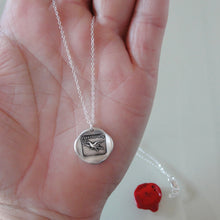 Load image into Gallery viewer, Fearless - Silver Wax Seal Necklace Eagle Soar Without Fear