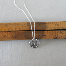 Load image into Gallery viewer, First Step Wax Seal Necklace - antique wax seal charm jewelry - First Step Is Always The Hardest motto in French - RQP Studio