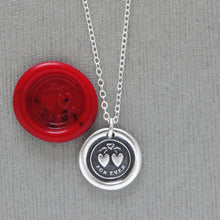 Load image into Gallery viewer, Wax Seal Necklace For Ever Hearts - Love Wax Seal Charm Jewelry In Silver by RQP Studio