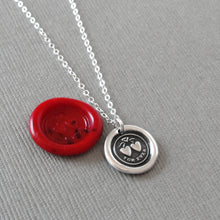 Load image into Gallery viewer, Wax Seal Necklace For Ever Hearts - Love Wax Seal Charm Jewelry In Silver by RQP Studio