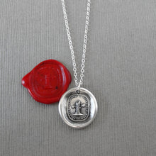 Load image into Gallery viewer, Forever Attached Silver Wax Seal Necklace - Antique Silver Tree Wax Seal Jewelry