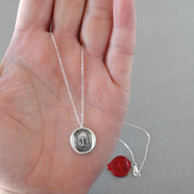 Load image into Gallery viewer, Forever Attached Silver Wax Seal Necklace - Antique Silver Tree Wax Seal Jewelry
