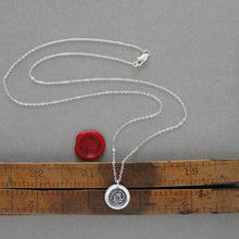 Load image into Gallery viewer, Forget Me Not - Wax Seal Necklace In Silver - Flower Wax Seal Charm Jewelry
