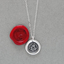 Load image into Gallery viewer, Forget Me Not - Wax Seal Necklace In Silver - Flower Wax Seal Charm Jewelry
