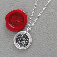 Load image into Gallery viewer, Forget Me Not - Wax Seal Necklace In Silver - Flower Wax Seal Charm Jewelry