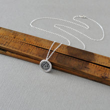 Load image into Gallery viewer, Forget Me Not - Wax Seal Necklace In Silver - Flower Wax Seal Charm Jewelry