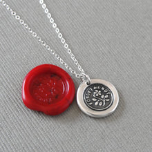 Load image into Gallery viewer, Forget Me Not - Wax Seal Necklace In Silver - Flower Wax Seal Charm Jewelry