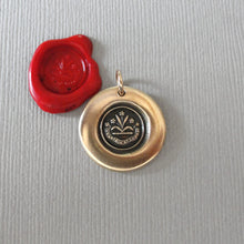 Load image into Gallery viewer, By Effort And Hard Work - Forget Me Not Flower Bronze Wax Seal Jewelry Charm