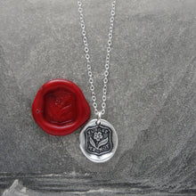 Load image into Gallery viewer, Forget Me Not Wax Seal Necklace - Flower In Silver - RQP Studio