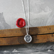 Load image into Gallery viewer, Forget Me Not Wax Seal Necklace - Flower In Silver - RQP Studio