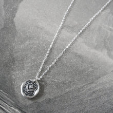 Load image into Gallery viewer, Forget Me Not Wax Seal Necklace - Flower In Silver - RQP Studio
