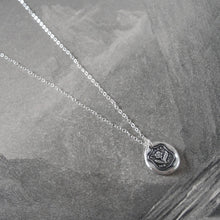 Load image into Gallery viewer, Forget Me Not Wax Seal Necklace - Flower In Silver - RQP Studio