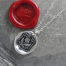 Load image into Gallery viewer, Forget Me Not Wax Seal Necklace - Flower In Silver - RQP Studio
