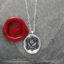 Load image into Gallery viewer, Forget Me Not Wax Seal Necklace - Flower In Silver - RQP Studio