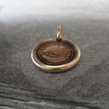 Load image into Gallery viewer, Bronze Wax Seal Pendant - Do Not Leave Me - figure guided by North Star - RQP Studio