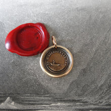 Load image into Gallery viewer, Bronze Wax Seal Pendant - Do Not Leave Me - figure guided by North Star - RQP Studio
