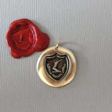 Load image into Gallery viewer, Fortune Favors The Brave - Wax Seal Jewelry Pendant In Antique Bronze