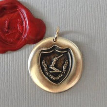 Load image into Gallery viewer, Fortune Favors The Brave - Wax Seal Jewelry Pendant In Antique Bronze